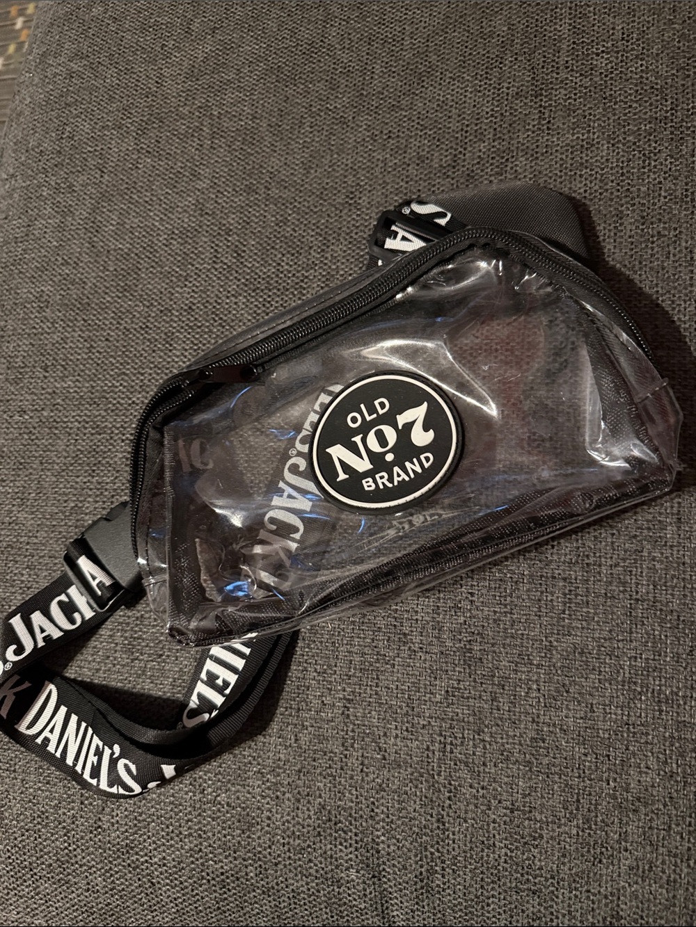 Jack Daniels Clear Belt Bag with Black Logo Strap